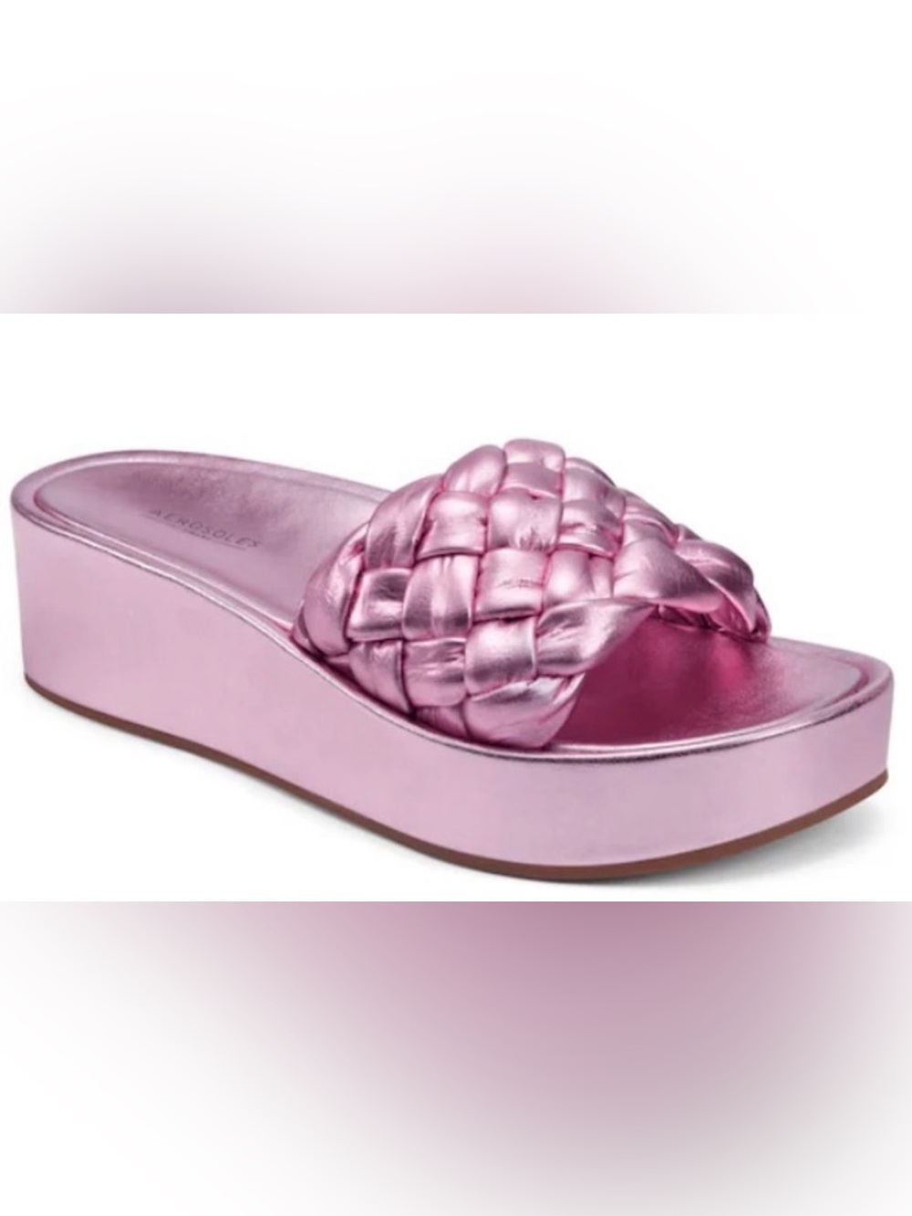 Like new Aerosoles dana pink Metallic platform wedges